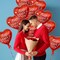 Valentine’s Day Balloon Party Pack – 30-Piece Red Heart Foil Balloons, 18-Inch “Happy Valentine’s Day” Romantic Decorations